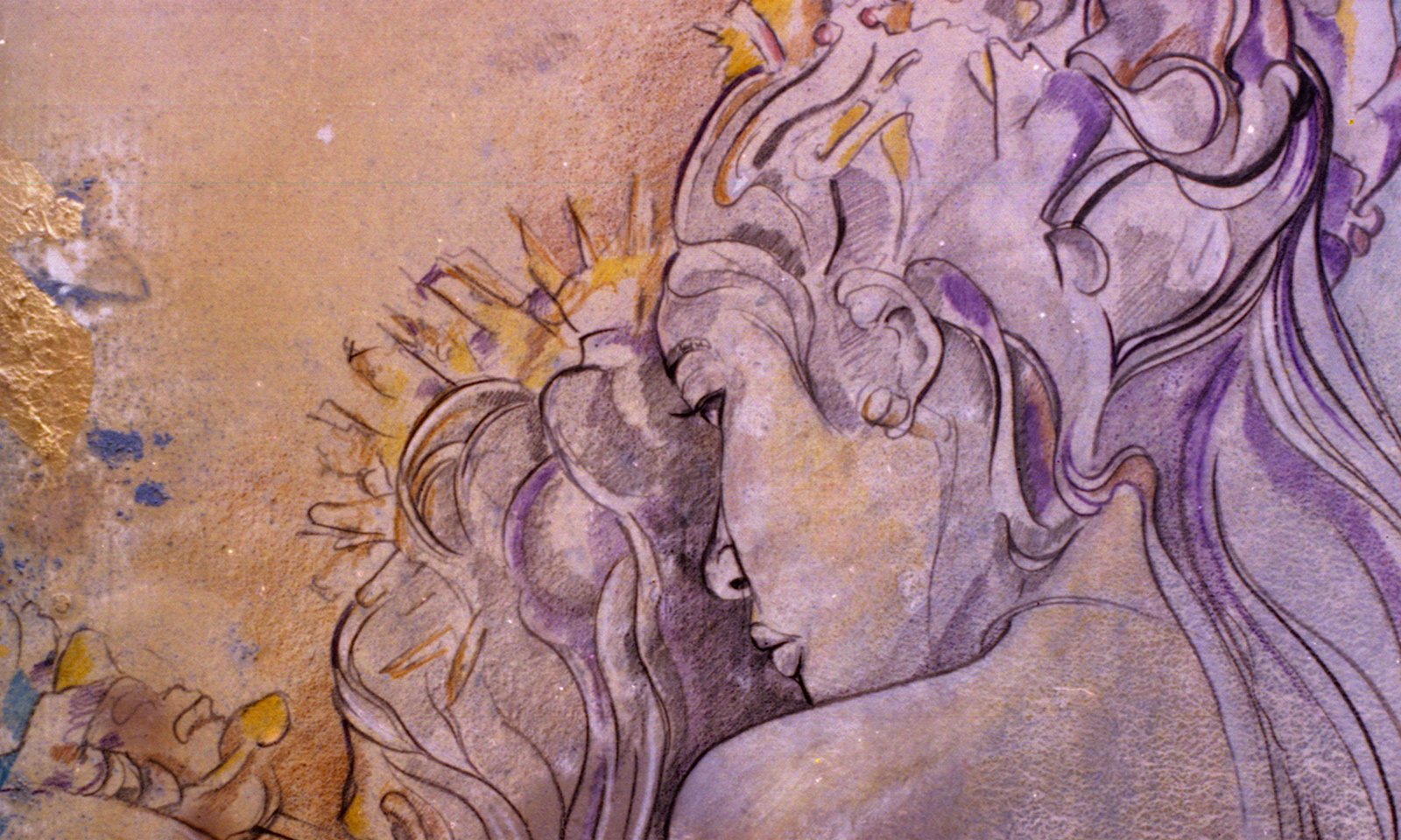 Cubism drawing for hair.