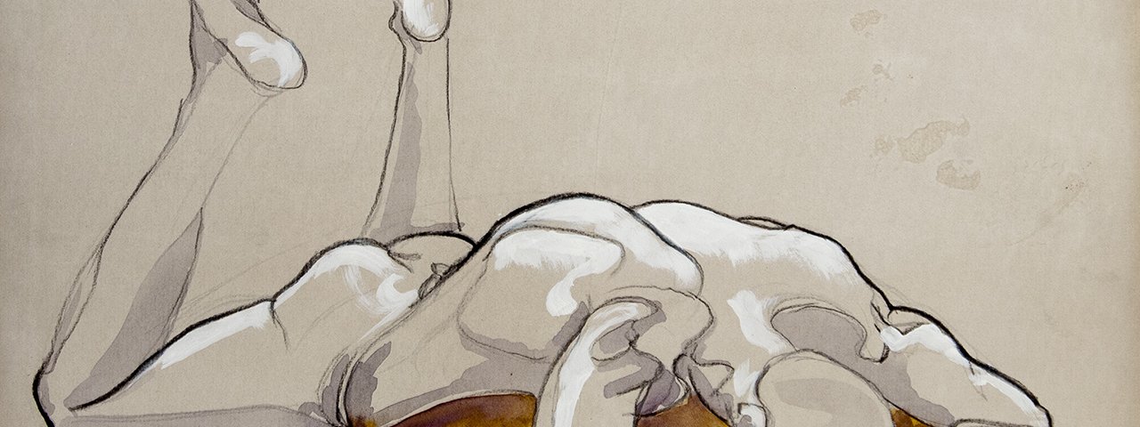 Jean-Philippe Haure, Sketch, 2012, charcoal, gouache on paper, 40 x 27.